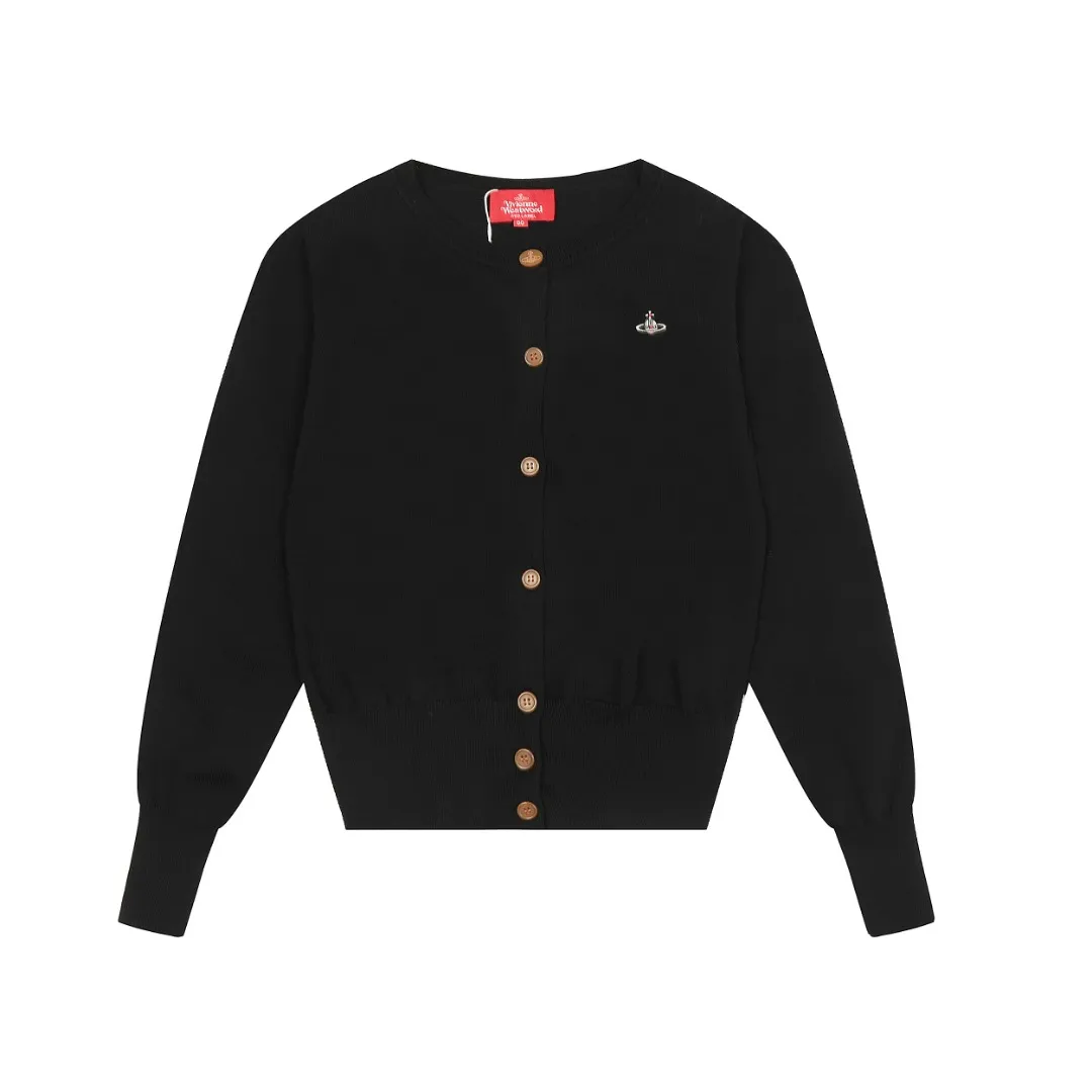 VIVI115 # vivienne west wood Vivienne classic knitted sweater wool cardigan 2024 autumn latest style Exclusive and highest quality on the entire network Order with confidence - 🧩 15% merino cotton wool 85% wool blend 🧩Correct Italian 🇮🇹100% wool washed wheat logo 🧩Original purchase, real mold opening 🧩Original purchase records and comparison pictures can be provided. Place your order with confidence. 🧩Instant sale of all Taobao 300+ versions. The purchasing quality is excellent. It is definitely not a copywriter party. It is a real good product. The real product far exceeds the budget. Size: S -M- L. Color: black, white, light green, purple, apricot.